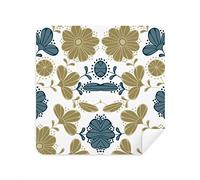 DIYthinker Decorative Pattern Floreali Classici d'oro Occhiali Panno di Pulizia dello Schermo del Telefono Cleaner Tessuto della Pelle Scamosciata 2 Pezzi