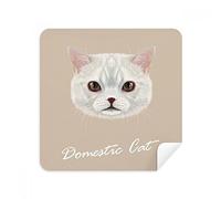DIYthinker Domestico Gatto Bianco Animale da Compagnia Occhiali Panno di Pulizia dello Schermo del Telefono Cleaner Tessuto della Pelle Scamosciata 2 Pezzi