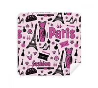 DIYthinker Dressing Lady Francia Torre Eiffel Rosa Occhiali Panno di Pulizia dello Schermo del Telefono Cleaner Tessuto della Pelle Scamosciata 2 Pezzi