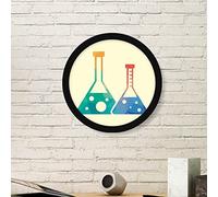 DIYthinker Due Beute Chimica Modello Pittura di Arte della Foto della Cornice in Legno Rotonda Regalo a casa della Parete della Decorazione