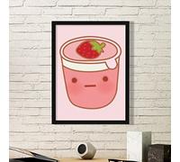DIYthinker Espressione del viso Strawberry Ice Cream Arte Pittura Immagine Photo Rettangolo cornice in legno regalo a casa della decorazione della parete
