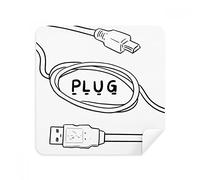DIYthinker Filo Dati USB Plug Linea Disegno a Mano Occhiali Panno di Pulizia dello Schermo del Telefono Cleaner Tessuto della Pelle Scamosciata 2 Pezzi