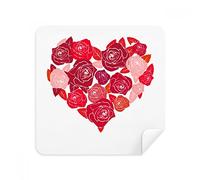 DIYthinker Forma di Cuore Rosa Rose'S Day Occhiali Panno di Pulizia Valentine Screen Phone Cleaner Tessuto della Pelle Scamosciata 2 Pezzi
