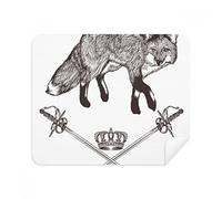 DIYthinker Fox Spada Corona Animal Barocco Screen Phone Cleaner Occhiali Panno di Pulizia 2 Pezzi in Tessuto Scamosciato