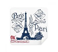 DIYthinker Francia Parigi Torre Eiffel Linea Disegno Occhiali Panno di Pulizia dello Schermo del Telefono Cleaner Tessuto della Pelle Scamosciata 2 Pezzi
