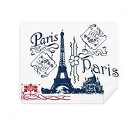 DIYthinker Francia Parigi Torre Eiffel Linea Disegno Screen del Telefono Cleaner Occhiali Panno di Pulizia 2 Pezzi in Tessuto Scamosciato