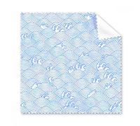 DIYthinker Geometria Blu Onde Modello Giappone Occhiali Panno di Pulizia del Panno dello Schermo del Telefono 5pcs Cleaner