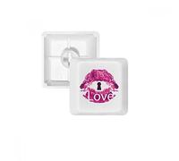 DIYthinker Giorno di San Valentino Rosa Lip Amore Keyhole PBT Copritasti con Apertura per Tastiera Meccanica Bianco OEM Nessun Simbolo di Stampa