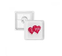 DIYthinker Giorno Doppie di San Valentino Amore del Cuore di PBT Copritasti con Apertura per Tastiera Meccanica Bianco OEM Nessun Simbolo di Stampa