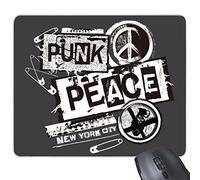 DIYthinker Gomma Mousepad Mouse Game Pad Regalo Nero Bianco Simbolo di Pace di Punk di New York Contro la Guerra Design Illustrazione Trama rettangolo Antiscivolo