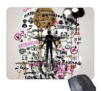 DIYthinker Graffiti Via Cultura Nero Rosa Giallo Fiore Umana Decorato a Mano Arte Americana Illustrazione Modello Rettangolo Antiscivolo in Gomma Mousepad Mouse Game Pad