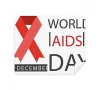 DIYthinker HIV 1 Dicembre Giornata Mondiale Contro l'AIDS Nastro Rosso Screen Phone Cleaner Occhiali Panno di Pulizia 2 Pezzi in Tessuto Scamosciato