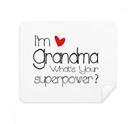 DIYthinker I'm A Nonna Qual è Il Tuo Superpotenza Screen Phone Cleaner Occhiali Panno di Pulizia 2 Pezzi Tessuto della Pelle Scamosciata