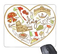 DIYthinker Italia Amore Cuore doganale d'Interesse Nazionale Bandiera Dieta Resident Paesaggio Illustrazione Modello Rettangolo Antiscivolo in Gomma Mousepad Mouse Game Pad
