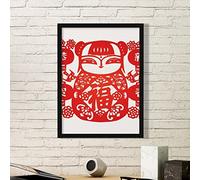 DIYthinker Lantern Rosso Ragazza Paper Cut Flower Art Painting Immagine Photo Rettangolo cornice in legno regalo a casa della decorazione della parete