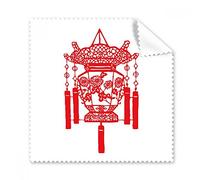 DIYthinker Lanterna di Carta Cinese Taglio Rosso del Modello Occhiali Panno Panno di Pulizia dello Schermo del Telefono Cleaner 5Pcs Regalo