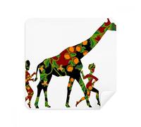 DIYthinker Le Donne Giraffa Africano aborigena Nero Occhiali Panno di Pulizia dello Schermo del Telefono Cleaner Tessuto della Pelle Scamosciata 2 Pezzi