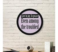 DIYthinker Live in pace di gioia di Buddha Citazione Buddismo pittura di arte della foto della cornice in legno rotonda regalo a casa della parete della decorazione