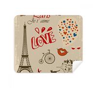 DIYthinker Love Paris Francia Torre Eiffel Screen Phone Cleaner Occhiali Panno di Pulizia 2 Pezzi in Tessuto Scamosciato