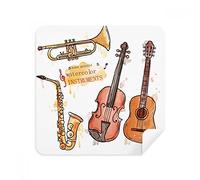 DIYthinker Musica Chitarra Strumenti Acquerello Modello Occhiali Panno di Pulizia dello Schermo del Telefono Cleaner Tessuto della Pelle Scamosciata 2 Pezzi