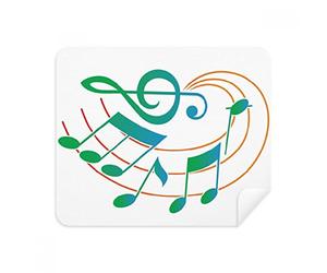 DIYthinker Notazione Musicale Verde Arancione dello Schermo del Modello del Telefono Cleaner Occhiali Panno di Pulizia 2 Pezzi in Tessuto Scamosciato