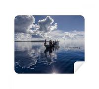 DIYthinker Ocean Blu Water Boat People Immagine visualizzata sullo Schermo del Telefono Cleaner Occhiali Panno di Pulizia 2pcs Tessuto Scamosciato