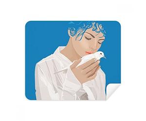 DIYthinker Pace Blu della Ragazza Contro la Guerra Cleaner Schermo del Modello del Telefono Occhiali Panno di Pulizia 2 Pezzi Tessuto della Pelle Scamosciata