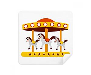 DIYthinker Parco divertimenti Colore Giostra Illustrazione Occhiali Panno di Pulizia dello Schermo del Telefono Cleaner Tessuto della Pelle Scamosciata 2 Pezzi