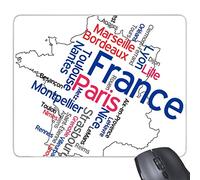 DIYthinker Parole Città Francia Mark d'Interesse Nazionale Bandiera Architettura del Paesaggio Personalizzato Illustrazione Modello Rettangolo Antiscivolo in Gomma Mousepad Mouse Game Pad