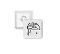 DIYthinker Pigro Stripe Gatto Che Si Trova Linea PBT Copritasti con Apertura per Tastiera Meccanica Bianco OEM Nessun Simbolo di Stampa