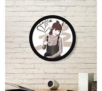 DIYthinker Ragazza del caffè Figura Art Design Illustrazione Arte Pittura Picture Foto cornice in legno rotonda regalo a casa della parete della decorazione