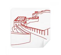 DIYthinker Red Pattern La Grande Muraglia Cinese Occhiali Panno di Pulizia dello Schermo del Telefono Cleaner Tessuto della Pelle Scamosciata 2 Pezzi