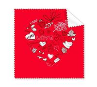 DIYthinker San Valentino Bianco Rosso Cuore Nero a Forma di Angelo Freccia Cupcake Fiore Bacio 5pcs Amore della Ragazza Illustrazione Modello Occhiali Panno Panno di Pulizia dello Schermo del telefon