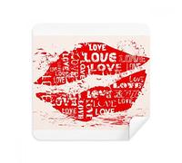 DIYthinker San Valentino Parola Amore Bacio Occhiali Panno di Pulizia dello Schermo del Telefono Cleaner Tessuto della Pelle Scamosciata 2 Pezzi