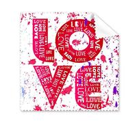 DIYthinker San Valentino Rosa e Bianco Parole Chiave di flebo Amore Pittura Illustrazione del Modello dello Schermo del Telefono Occhiali Panno Panno di Pulizia 5pcs Cleaner