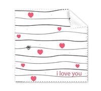 DIYthinker San Valentino Ti Amo Immagine con Linea Cuore Rosa e Nodo Sketch Illustrazione Modello dello Schermo del Telefono Occhiali Panno Panno di Pulizia 5pcs Cleaner