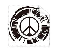 DIYthinker Simbolo di Pace Nero Aereo Disarmo Nucleare Contro la Guerra Simple Design Illustrazione del Modello Occhiali Panno Panno di Pulizia dello Schermo del Telefono 5pcs Cleaner