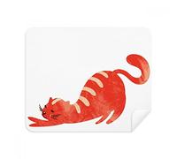 DIYthinker Stretching Fat Cat Animal Acquerello Screen Phone Cleaner Occhiali Panno di Pulizia 2 Pezzi in Tessuto Scamosciato