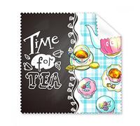 DIYthinker Tempo per Il tè Cupcake teaport Francia Occhiali Panno di Pulizia del Panno dello Schermo del Telefono 5pcs Cleaner