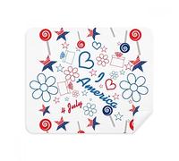 DIYthinker USA Candy Fiore di Amore della Stella del Cuore Parola Screen Phone Cleaner Occhiali Panno di Pulizia 2 Pezzi in Tessuto Scamosciato