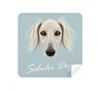 DIYthinker Viso Lungo Bianco Saluki Cane Animale da Compagnia Occhiali Panno di Pulizia dello Schermo del Telefono Cleaner Tessuto della Pelle Scamosciata 2 Pezzi