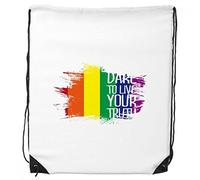 DIYthinker Vivi la Tua Forma Inchiostro verità LGBT Rainbow Flag Borse dello Zaino Drawstring Shopping Regalo Sport