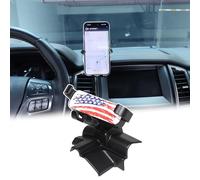 DIYUCAR Supporto per cellulare da auto compatibile con Ford Ranger 2015-2021, supporto per telefono cellulare per console centrale, ABS, girevole a 360° (stile C)