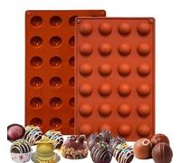 Diyxisk 24 Holes Half Ball Silicone Mold, 2 Packs Chocolate Making Mould for Hot Chocolate Bombs, Cakes, Jelly, Pudding, Dome Mousse