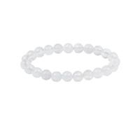 Diyxisk Bracciale Pietre Naturali, Bracciale Portafortuna Donna, Braccialetti Elastici, Bracciali con Pietre Naturali, con Borsa di Stoffa, Il Miglior Regalo per Mamma e Moglie(Cristallo Bianco)