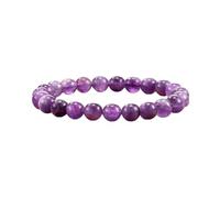Diyxisk Bracciale Pietre Naturali, Unisex Bracciale Portafortuna Donna, Braccialetti Elastici, Bracciali con Pietre Naturali, con Borsa di Stoffa, Il Miglior Regalo per Mamma e Moglie(Ametista)