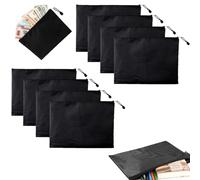 Diyxisk Busta Porta Documenti 8 Pezzi Nero Porta Banconote 23 * 28CM con Cerniera Cartella Portadocumenti Sacchetti Impermeabili Adatto per Documenti Materiale Scolastico e Forniture per Ufficio