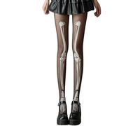 Diyxisk Collant Halloween Donna, Costume Halloween Donna Sexy, Paura Calze Scheletro Bambina, Calze Scheletro Bambina, Adatto per Mascherate, Accessori per Costumi, Carnevale (Stile A)