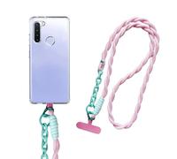 Diyxisk Cordino per Cellulare, Treccia Intrecciata Cordino Cellulare, Diagonale Laccio Telefono, Colori Contrastanti Laccetto Telefono, per Vacanze, Attività All'Aperto, Viaggi (Rosa,Ciano)