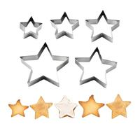 Diyxisk Formine Biscotti, 5 Pezzi Stella Stampi Biscotti, Acciaio Inossidabile Stampini per Biscotti, Liscio Tagliabiscotti, Adatto per Torte, Biscotti, Panini, Pane, Verdure, Frutta, Dolci